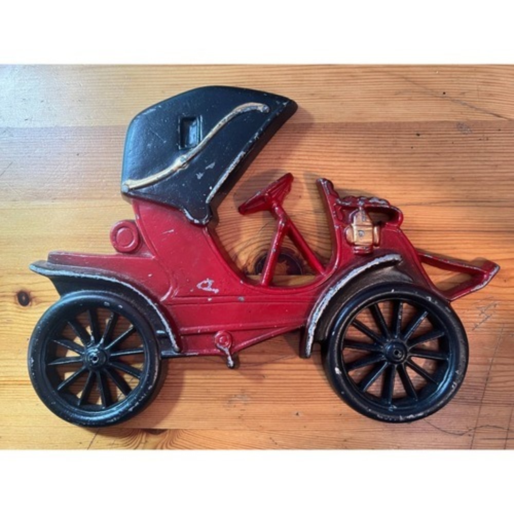Vintage Midwest Brand Cast Aluminum Metal Wall Art Red Buggy